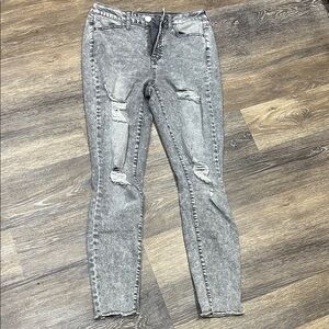 SO Women's Distressed Black Skinny Jeans